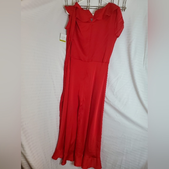 RED SILK DRESS - Picture 3 of 5
